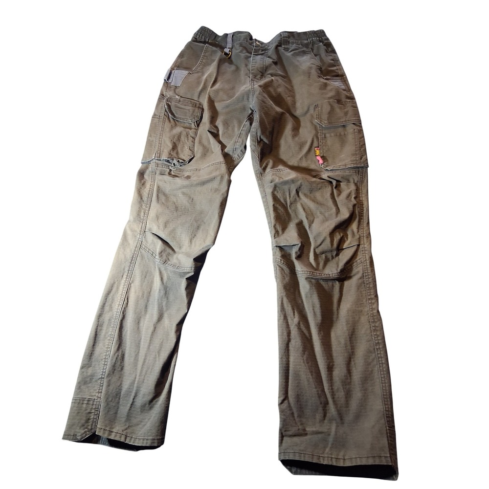 Bogomal FR Mens Tactical Cargo Pants Olive Green Ripstop Multi-Pocket 34x34